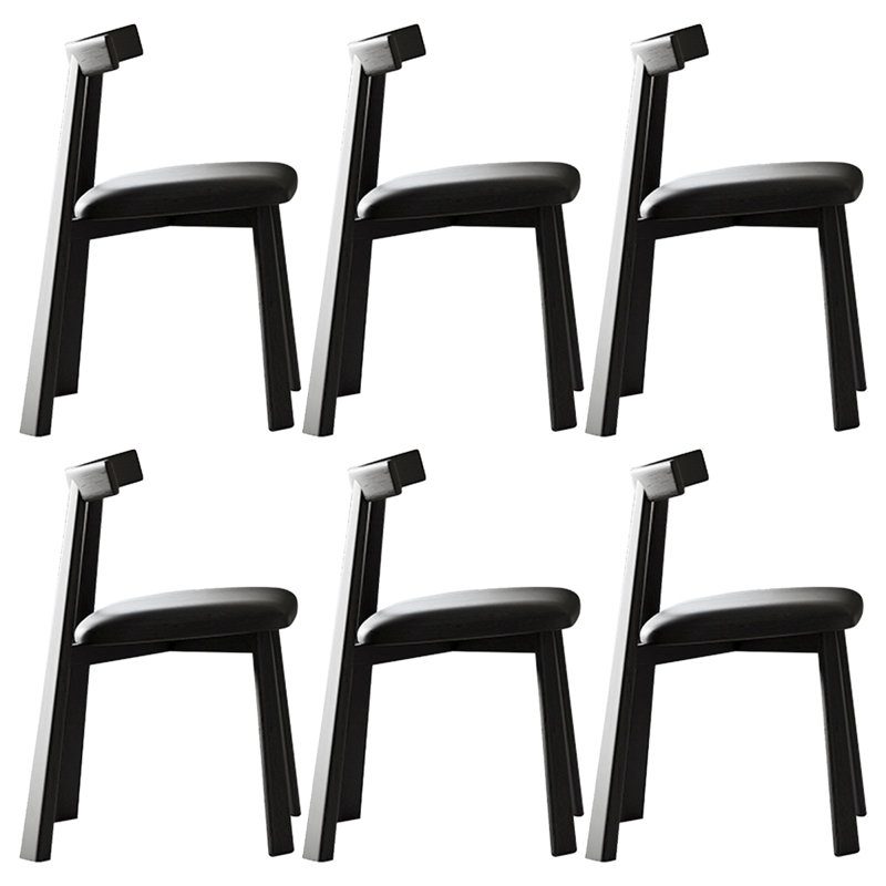 Coussin de chaise de salle à manger en bois massif noir, 6