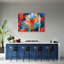 Colourful, Hand -Painted Abstract 3D Image - No Frame Print on Canvas-388134669