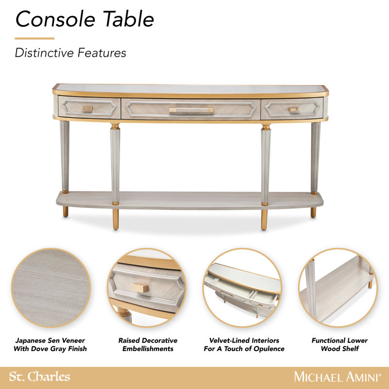 St. Charles Console Table - Dove Gray