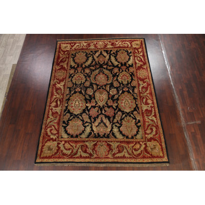 Tapis oriental floral Agra noué à la main 8 x 11