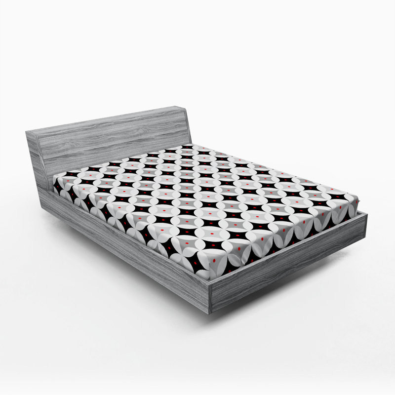 Microfiber Geometric Fitted Sheet, Full Fitted Sheet