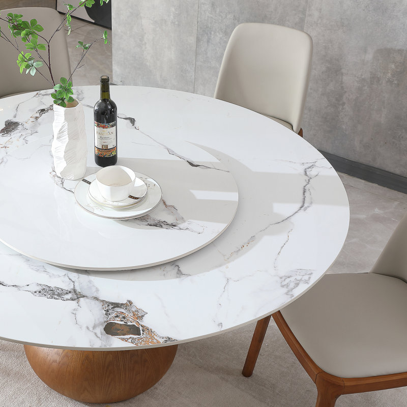 Ensemble repas, table ronde avec 6 chaises pour la salle à manger, cuisine