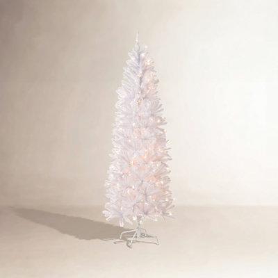 Slim Pre-Lit White Christmas Tree