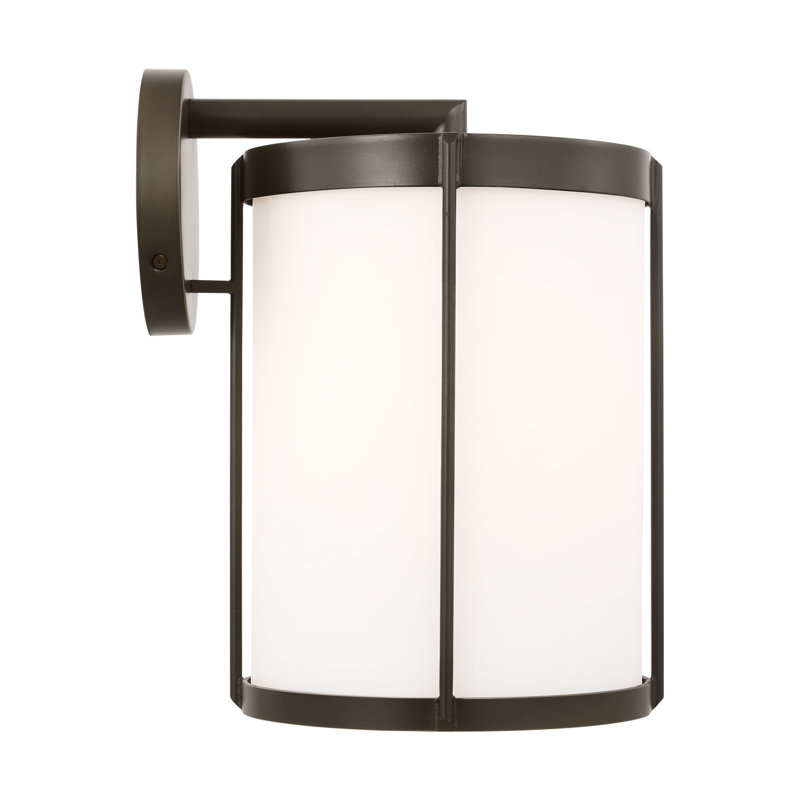 Luning Medium Lantern from Generation Lighting , Antique Bronze, Frosted, 12" H x 8.125" W x 9.75" D