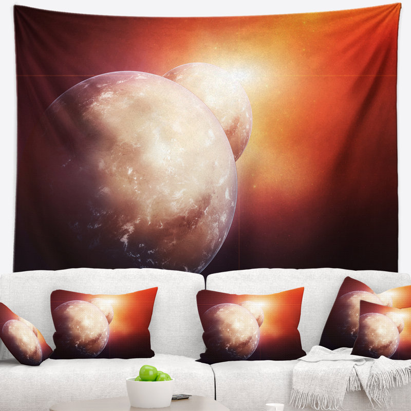 Spacescape avec tapisserie étoile montante, H 32 po x l 39 po