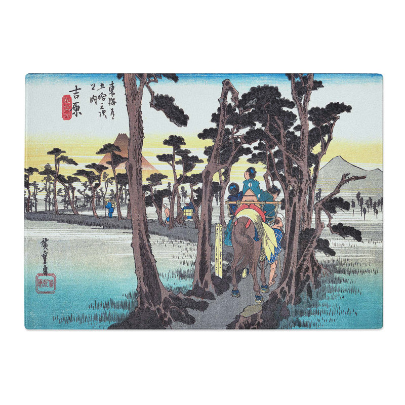 Tempered Glass Hidari Fuji by Utagawa Hiroshige Chopping Board, 28.5 cm x 20 cm