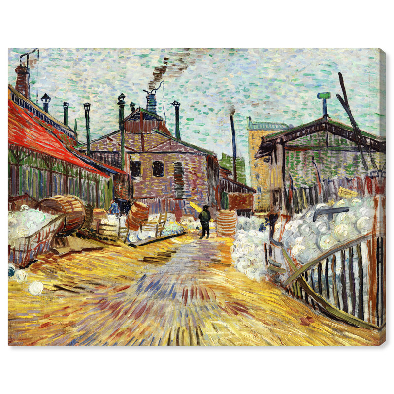 L'usine par Vincent Van Gogh - Peinture, H 17 po x l 20 po, Toile tendue