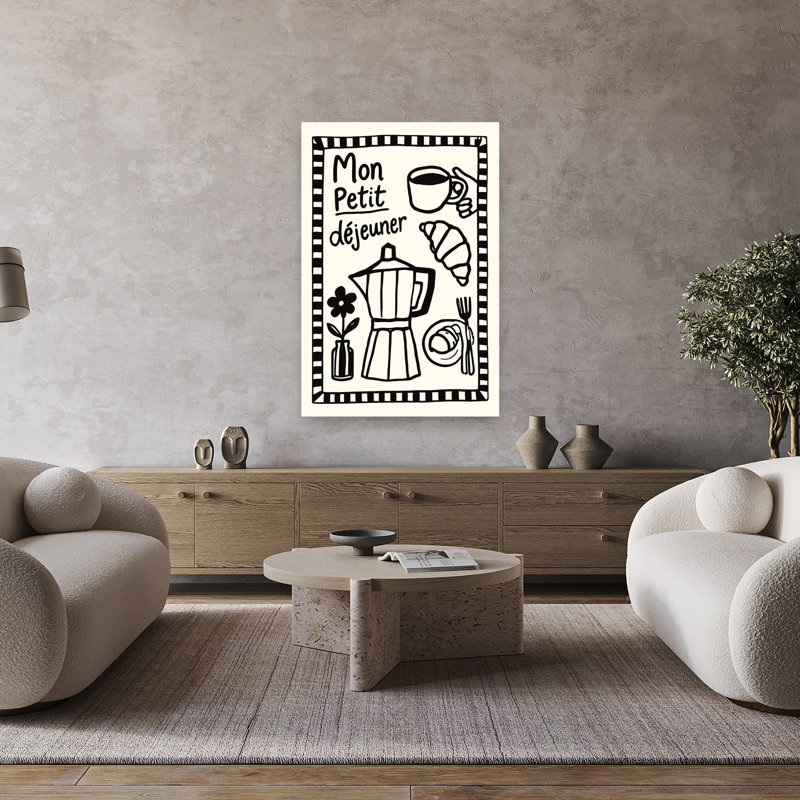 Art mural français matin, H 48 po x l 32 po