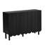 Armoire de salon noire avec espaces réglables, conception de porte ondulée pour un décor de rangement tactile décoratif