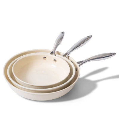 Poêle à frire, 3 pièces, blanc