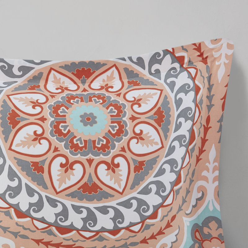 Coral Floral Microfiber Twin 7-Piece Comforter Set