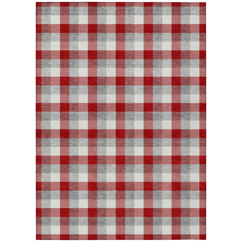 Nahlia Red Washable Indoor-Outdoor Rug - , 10' x 14'