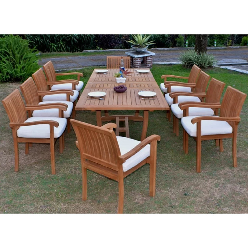 Ensemble repas extérieur pour 10 personnes Cremont, H 29,5 po x L 118 po x l 42,5 po, Ensemble de 10