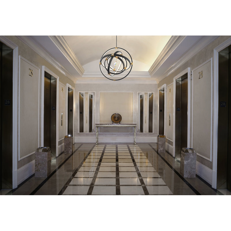 Atomic 5 - Light LED Pendant, Black/Aged Brass