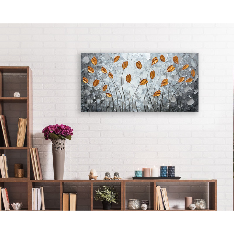 Décoration murale feuilles, H 20 po x l 40 po x P 1,5 po