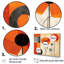 Fleurs cubiques orange vif - art mural abstrait géométrique pour le salon-97033663-97033670