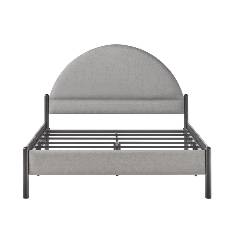 Liann Upholstered Queen Platform Bed, Gray