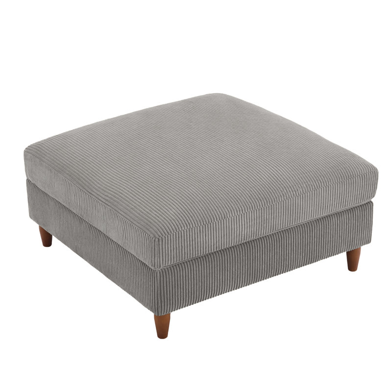 Mordecai 97Cm Wide Square Footstool Ottoman, Light Grey