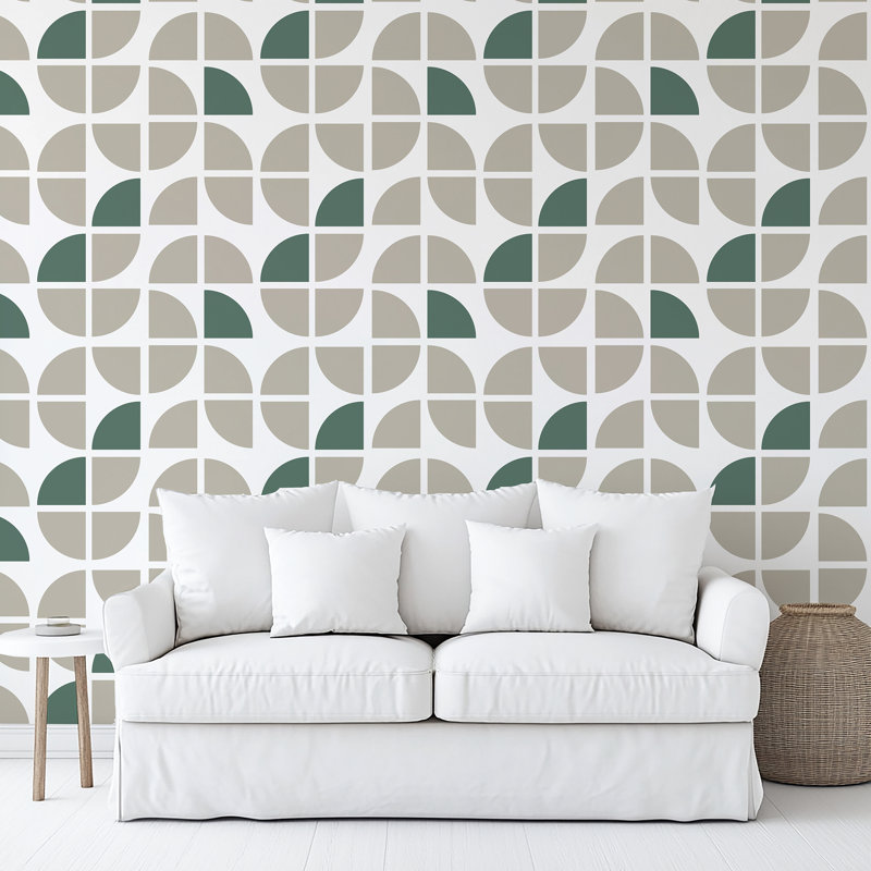 Papier peint adhésif Mod Geo Crescents, Taupe