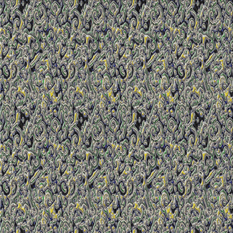 Tapis vert/noir à motifs, Carré 3 pi