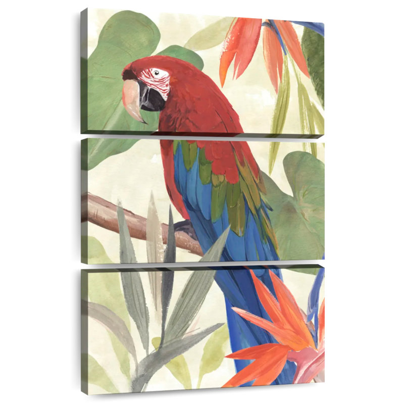Brampt Tropical Parrot Composition III, 38" H x 24" W
