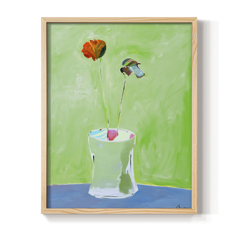 Green Day Framed Print - Solid Wood, Natural, 11" H x 9" W