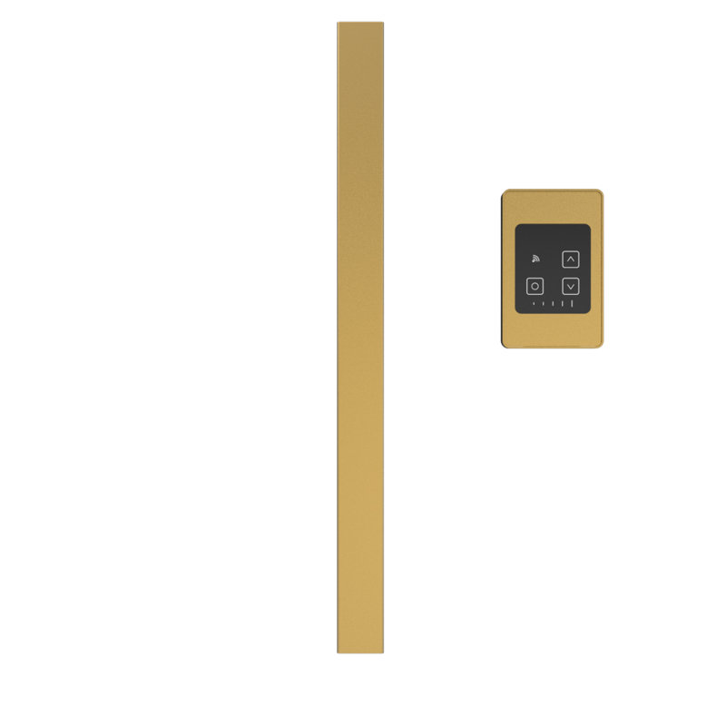 Barre simple câblée carrée Modello i Collection (contrôleur non inclus), H 19,63 po x l 1,5 po x P 4,25 po, Laiton satiné