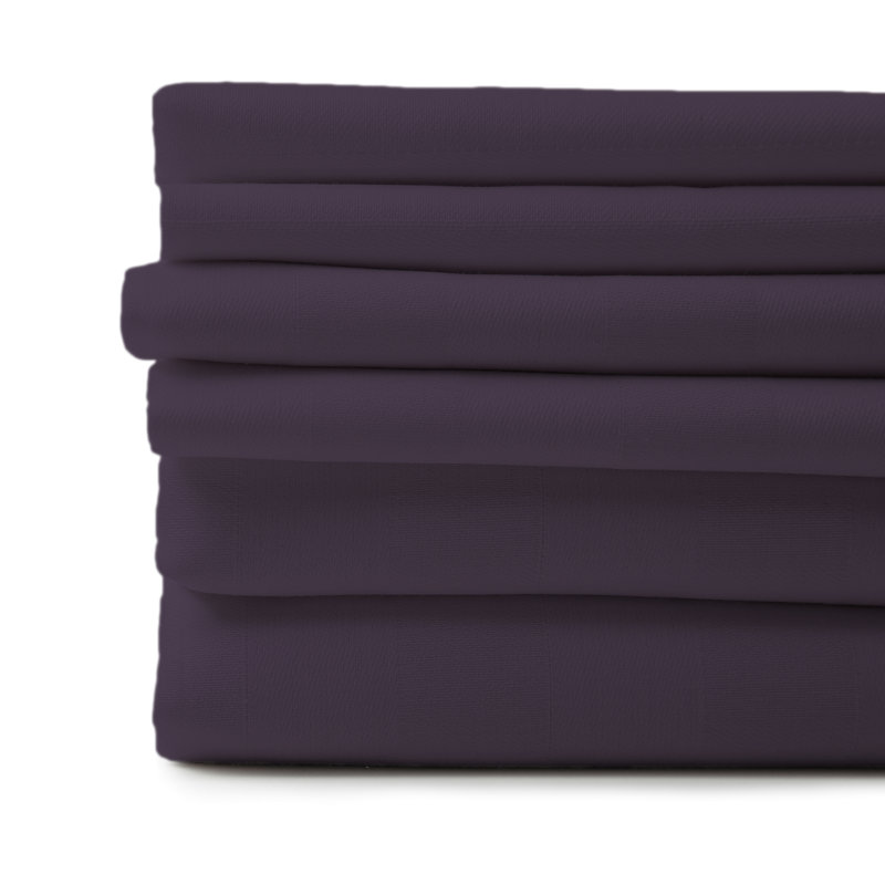 Ensemble de draps en micro-fibre, Aubergine, Ensemble de draps pour lit double + un drap-housse