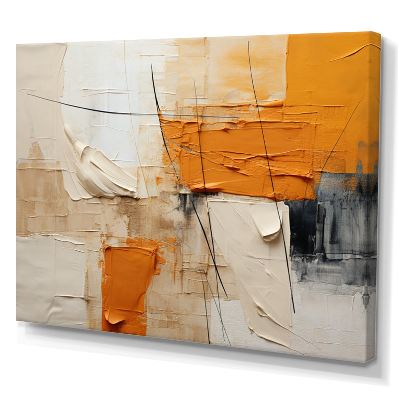 Genard Textile Symphony II - Collages abstraits, impressions sur toile, Sans cadre, H 12 po x l 20 po, Toile tendue