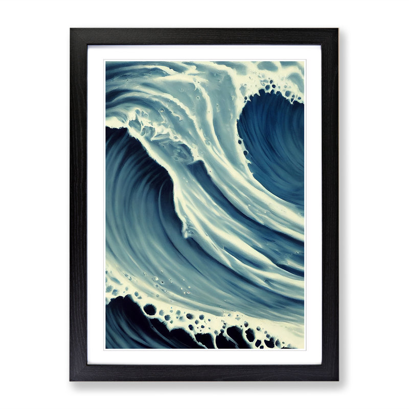 Seascape Ocean Spray - Single Picture Frame Painting, Black, 64cm H x 46cm W x 2cm D