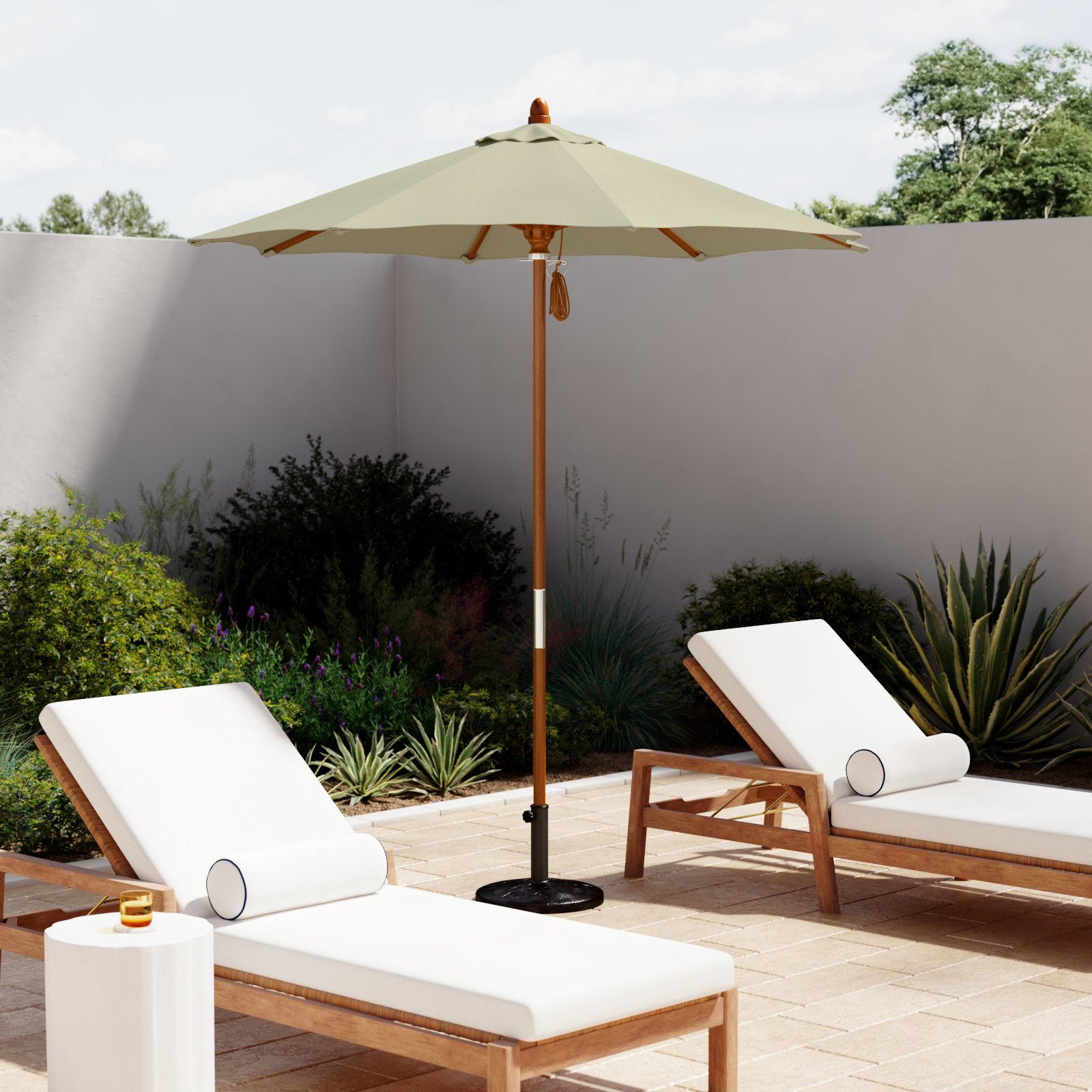 Manford 90'' Sunbrella® Outdoor Umbrella, Canvas Canvas Sunbrella® Canvas