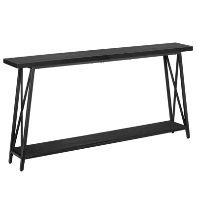 Sabira Console Table with Storage Extra Long Sofa Table Behind Couch by 17 Stories