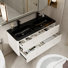 Meuble-lavabo double 48 po avec lavabo et robinets non inclus