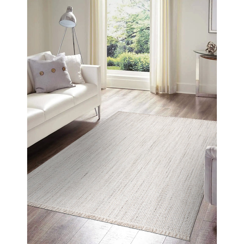 Alaray Solid Colour Flatweave Area Rug, Rectangular 200 x 290cm
