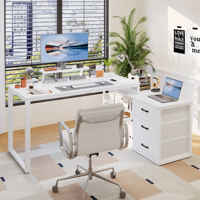 Modular L-Shaped Steel Computer Desk