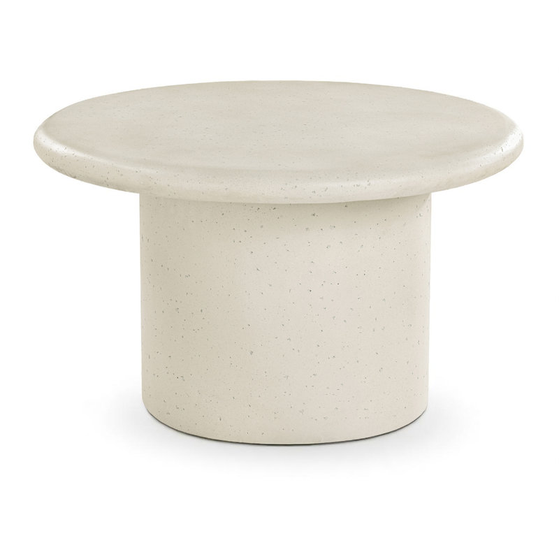 Emara Concrete Indoor Outdoor Coffee Table, Cream, 16" H x 23.5"L x 23.5"W