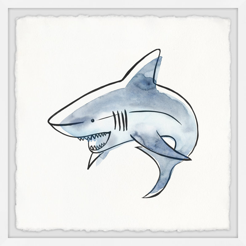 Carlson I Love Sharks, ensemble de 4 reproductions encadrées, H 32 po x l 32 po x P 1,5 po