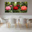 Ensemble de 3 tableaux sur toile tendue représentant des fleurs tropicales et un toucan, pour la décoration du salon, de la chambre ou du bureau.-230865890