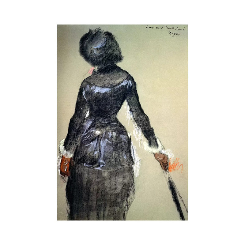 Mary Cassatt At The Louvre by Edgar Degas - Wrapped Canvas Painting, 20.32 cm H x 30.48 cm W