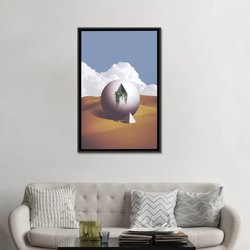 « space », reproduction d’impression sur toile, H 26 po x l 18 po x P 1,5 po, Toile avec cadre noir, Pas de tapis