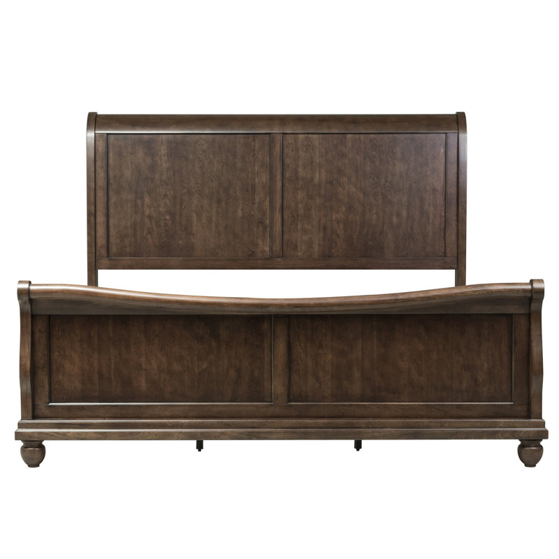 Lenny Sleigh Bed, Rustic Cherry, California King