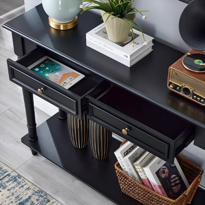 Table d'entrée avec rangement en bois massif de style américain 39,37 "