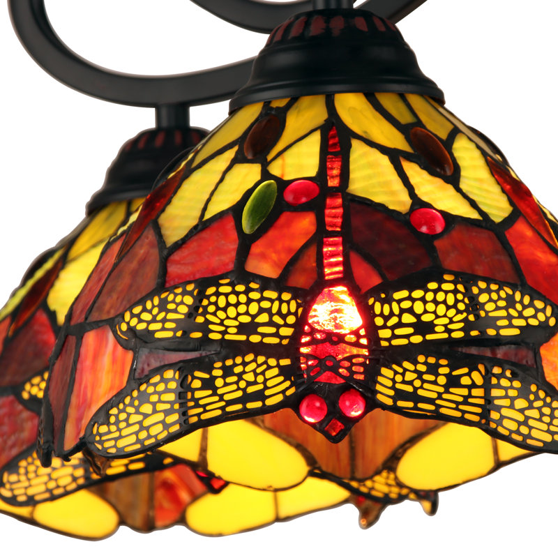 Catellini 5 - Light Glass Chandelier, Yellow/Red