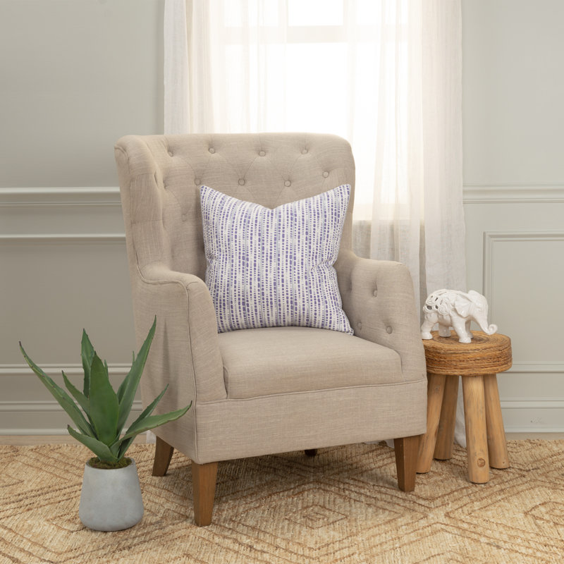Fleurine Embroidered Cotton Throw Pillow, Ivory/Violet