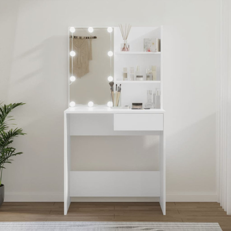 Kloni Dressing Table with Mirror, White