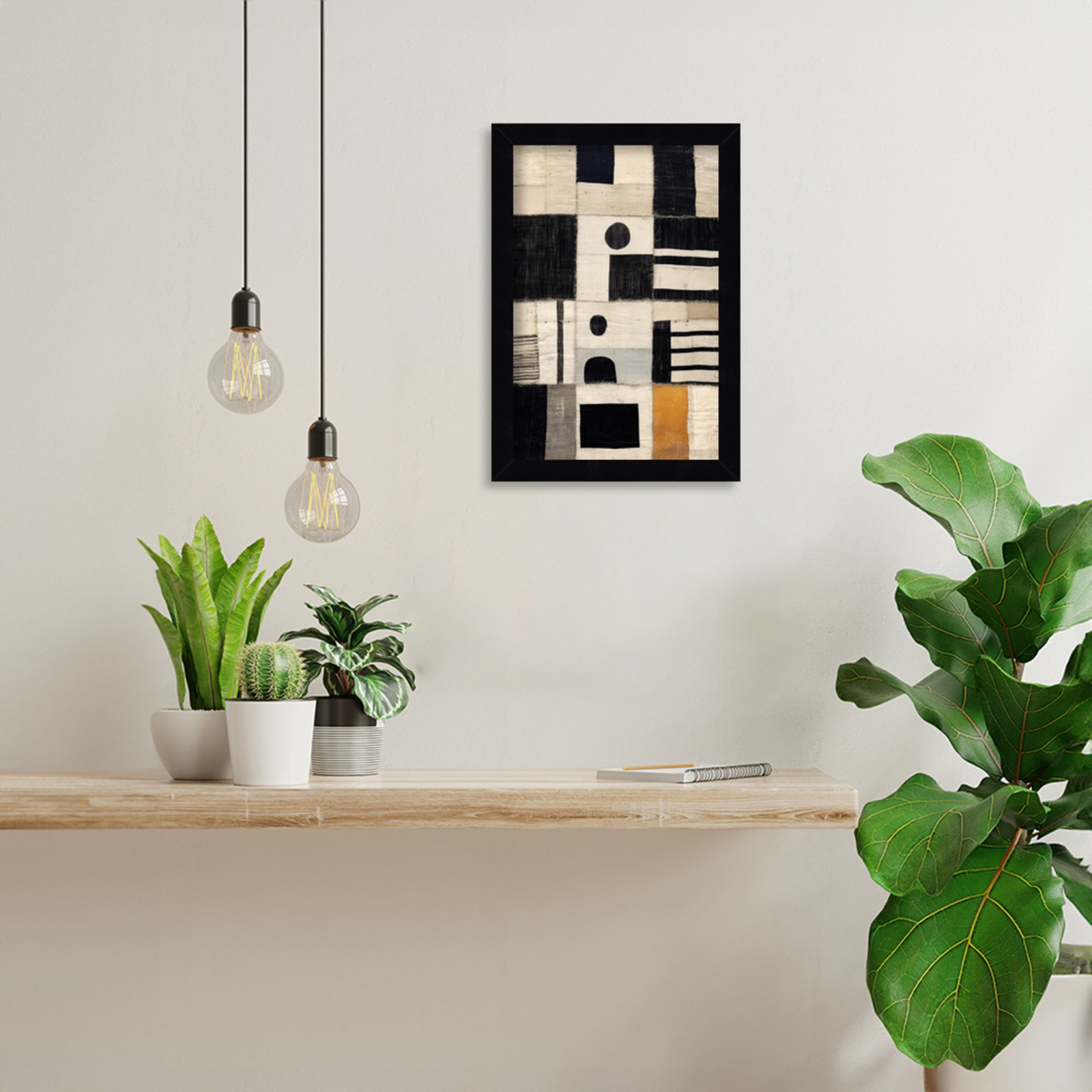 Galya "Sewn Fabric" Print by Treechild, Black, 13" H x 9" W