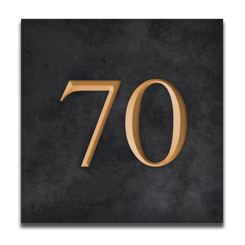 Velia 17.78cm H Stone House Number, 70, Gold