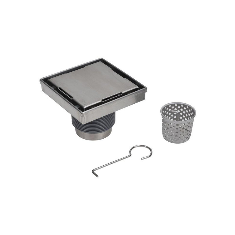 Drain de douche carré 4 po x 4 po, 4 po x 4 po