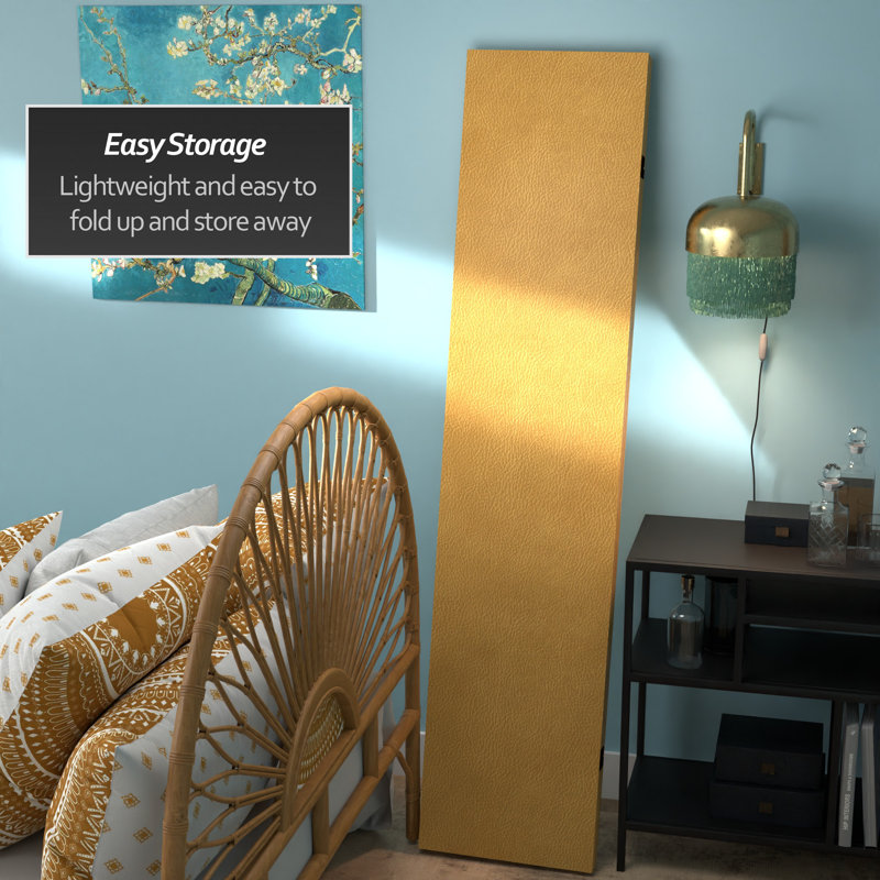 47.25'' 3 - Panel Folding Room Divider, Bourbon
