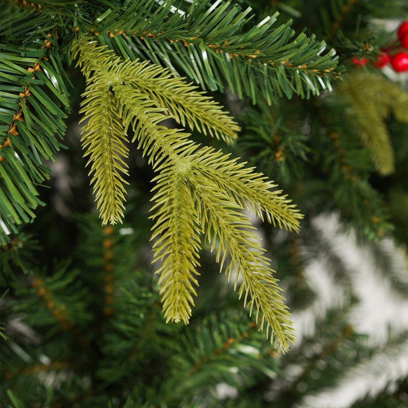 Arbre de Noël artificiel deux couleurs avec fruits rouges, 5'